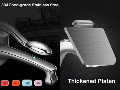Real Stainless Steel Lemon Squeezer Citrus Juicer Hand Press Heavy Duty Manual Squeeze Juice Extractor Maker Orange Lime Grapefruit Presser - Bonus 50 Pcs Filter Bags