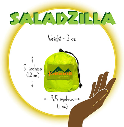 Saladzilla : Large Salad Spinner, 2 Gallon Capacity (8 Qt.), Collapsible & Portable [Vegetable/Sprouts/Microgreen/Herb Dryer] Durable BPA-Free Fabric