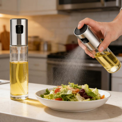 Glass Oil Sprayer Bottle for Cooking, Olive Oil Sprayer & Mister, Refillable Oil Spritzer for Kitchen, Leak-Proof and Portable Avocado Oil Dispenser for Air Fryer, Salad, Frying