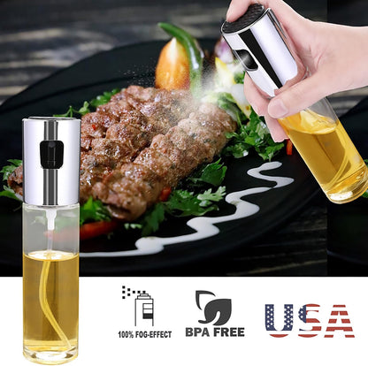 Glass Oil Sprayer Bottle for Cooking, Olive Oil Sprayer & Mister, Refillable Oil Spritzer for Kitchen, Leak-Proof and Portable Avocado Oil Dispenser for Air Fryer, Salad, Frying