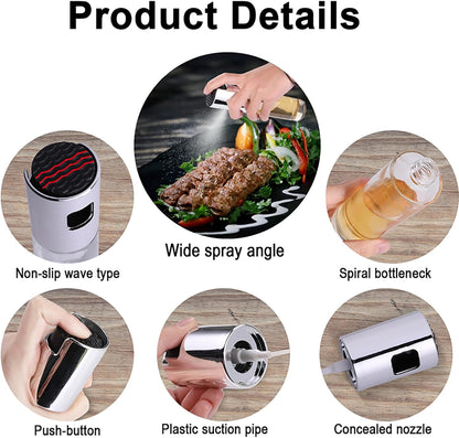 Glass Oil Sprayer Bottle for Cooking, Olive Oil Sprayer & Mister, Refillable Oil Spritzer for Kitchen, Leak-Proof and Portable Avocado Oil Dispenser for Air Fryer, Salad, Frying