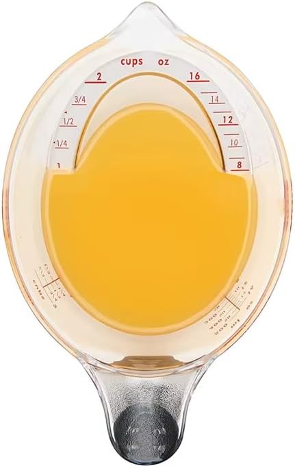 Ovenza Plastic Measuring Cup with Handle, 250ml / 8.5 oz, BPA-Free Clear Liquid Measuring Cup with Graduated Markings for Kitchen, Baking and Cooking – Drip-Resistant Spout, Ergonomic Black Grip
