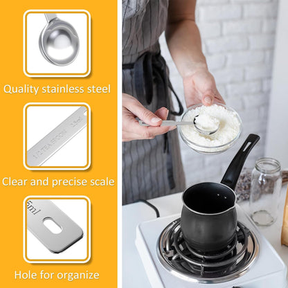 2PCS 1tsp(5ml) Stainless Steel Measuring Spoon