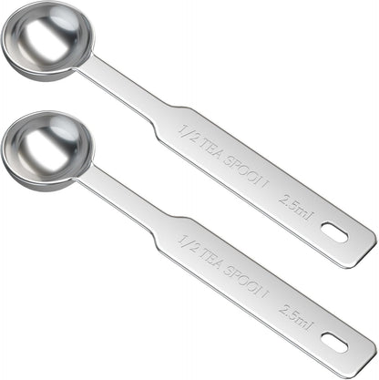 2PCS 1tsp(5ml) Stainless Steel Measuring Spoon