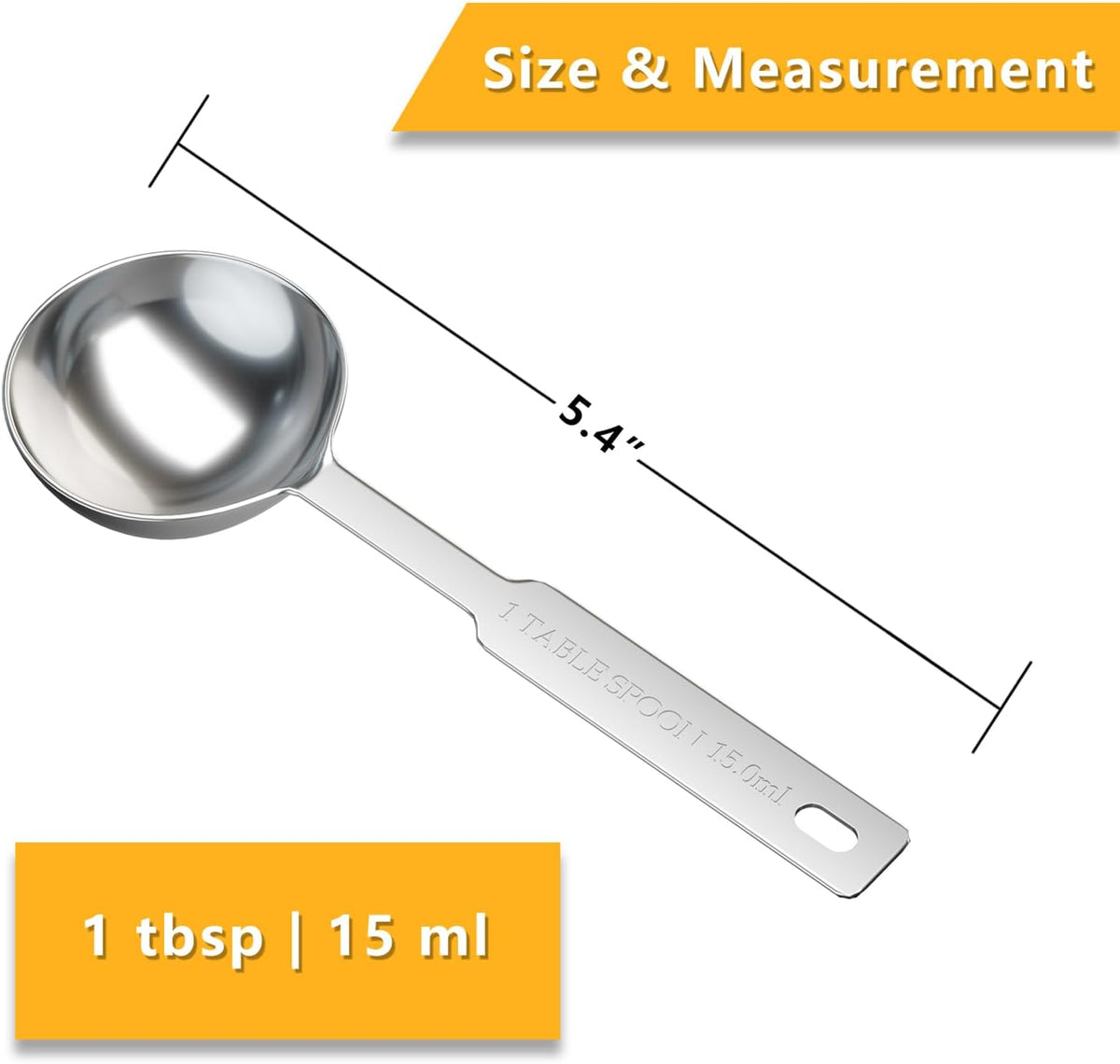 2PCS 1tsp(5ml) Stainless Steel Measuring Spoon