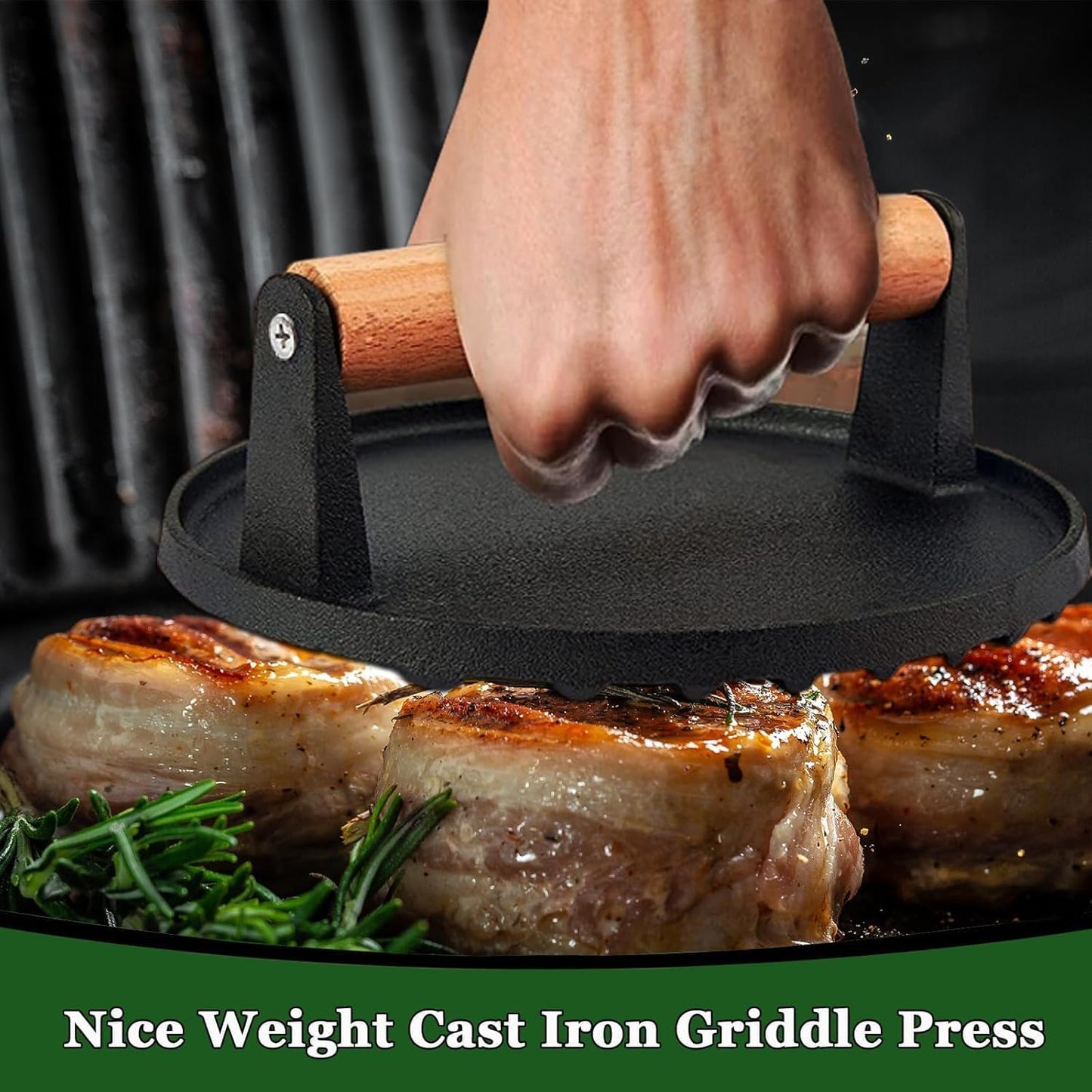 8-Piece Griddle Breakfast Kit for Blackstone - Complete Set of Griddle Accessories,Pancake Batter Dispenser, Bacon Press,Egg Rings and Basting Brush Included
