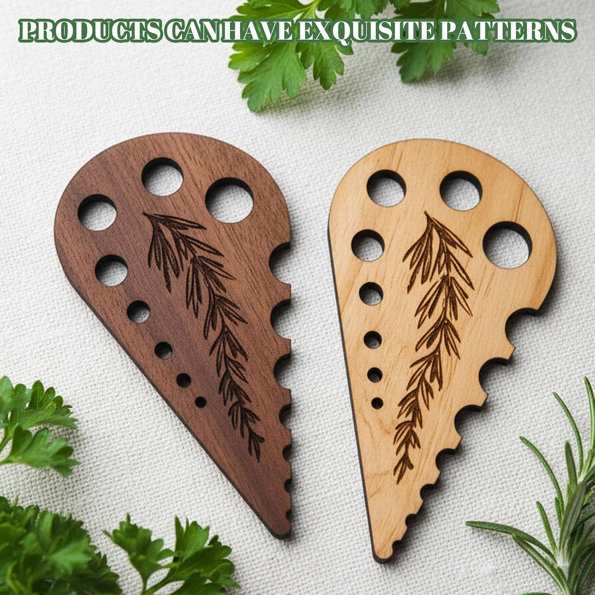 2 PCS Herb Stripper, Herb Stripper Tool for Fresh Herbs, Herb Strippers for Efficient Leaf and Stem Removal, Exquisite Herbstripper Bowl Gifts for the Kitchen Suitable for Home Use & Chefs