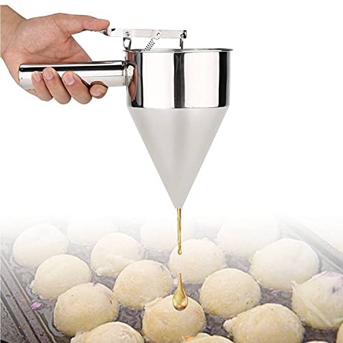 Stainless Steel Small Octopus Balls Making Funnel Cupcakes Baking Pancake Batter Dispenser with Rack Kitchen Utensils Funnel Tools Kitchen Gadgets