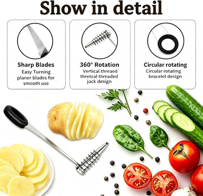 3pcs Piranha Spiral Cutter,Egg Spiral Slicer for Boiled Eggs Kitchen Tool