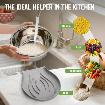 304 Stainless Steel Colander with Self-Draining Base, 5QT Food-Grade Silicone Base Large Colander Strainer for Kitchen Pasta Strainer Washing Bowl for Pasta Rice Fruits Vegetables