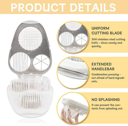 3 in 1 Boiled Egg Slicer, Manual Egg Slicer for Hard Boiled Eggs