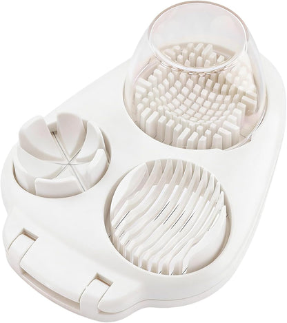 3 in 1 Boiled Egg Slicer, Manual Egg Slicer for Hard Boiled Eggs