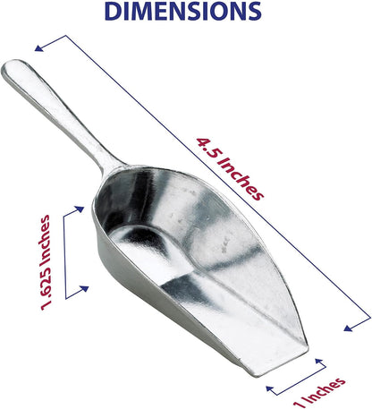 Kitchen Flat Bottom Food Scoops, 5-Inch, 7.5-Inch, 8.75-Inch, Commercial-Grade Anodized Cast Aluminum, Set of 3