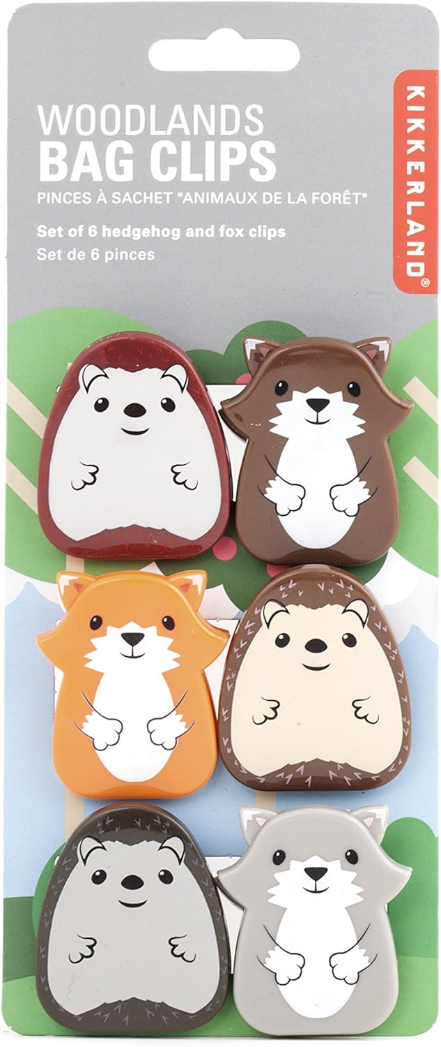 Kikkerland Woodlands Bag Clip, Set of 6