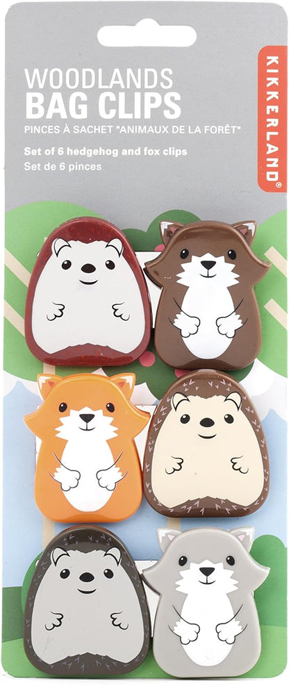 Kikkerland Woodlands Bag Clip, Set of 6