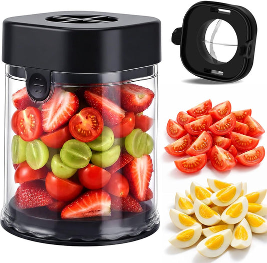 Fruit Slicer Cup | Cuts Strawberries, Cuts Grapes, Cuts Eggs, Even Pieces in Seconds