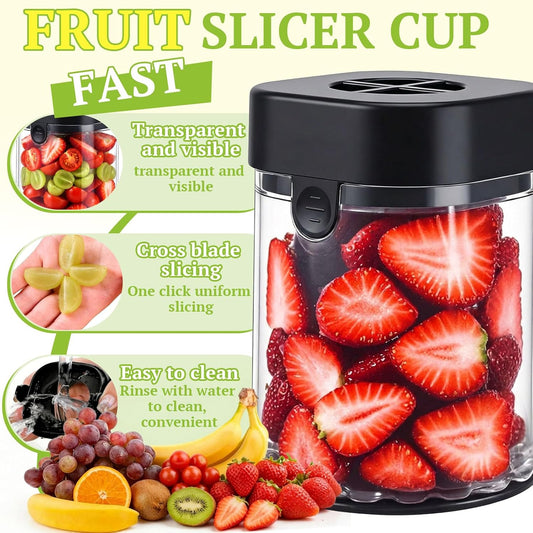 Fruit Slicer Cup | Cuts Strawberries, Cuts Grapes, Cuts Eggs, Even Pieces in Seconds