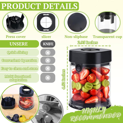 Fruit Slicer Cup | Cuts Strawberries, Cuts Grapes, Cuts Eggs, Even Pieces in Seconds