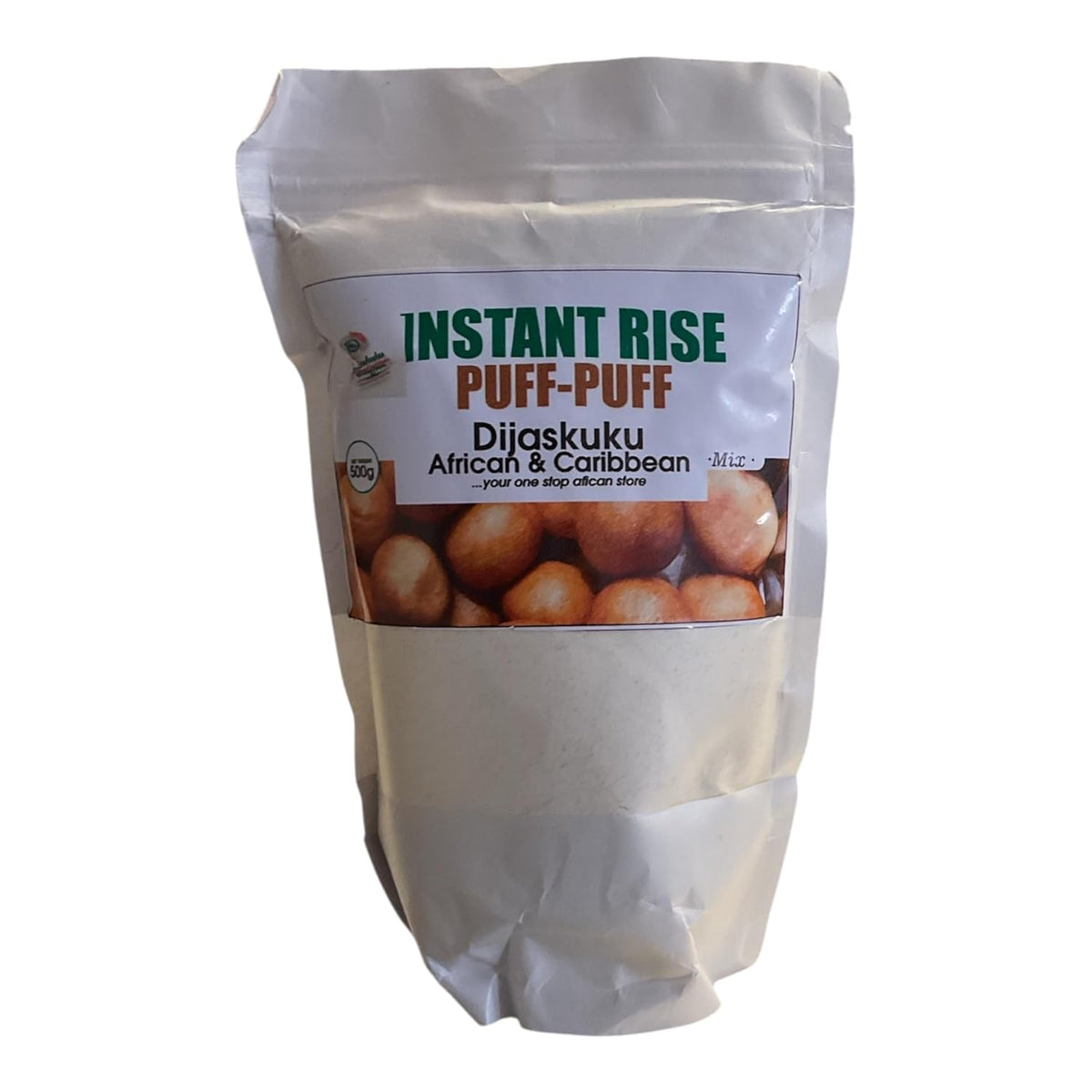 Instant Rise Puff-Puff African Mix by Dijaskuku, Traditional African & Caribbean Pastry Flour Blend, 500g with Baking Instructions