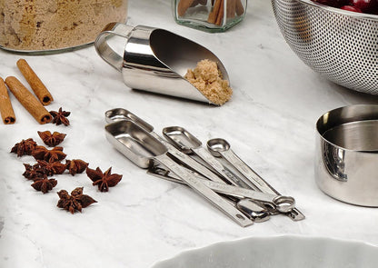 Endurance Stainless Steel Spice Measuring Spoons, Set of 6 | 1/8 tsp to 1 Tbsp Measurements | Nest for Easy Storage | Dishwasher Safe | Dry or Liquid | Baking or Cooking