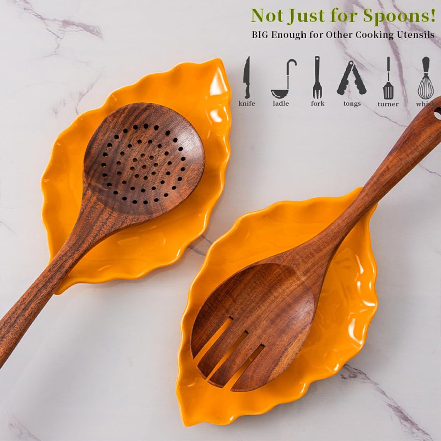 Ceramic Leaf Shape Spoon Rest for cooking, Cute Green Cooking Spoon Holder for Stove Top,Large Porcelain Spatula Rest for Kitchen Counter, Farmhouse Kitchen Decor (green)
