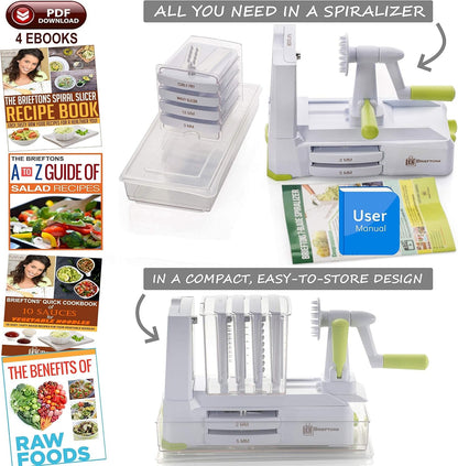 7-Blade Spiralizer & QuickPush Food Chopper