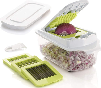 7-Blade Spiralizer & QuickPush Food Chopper