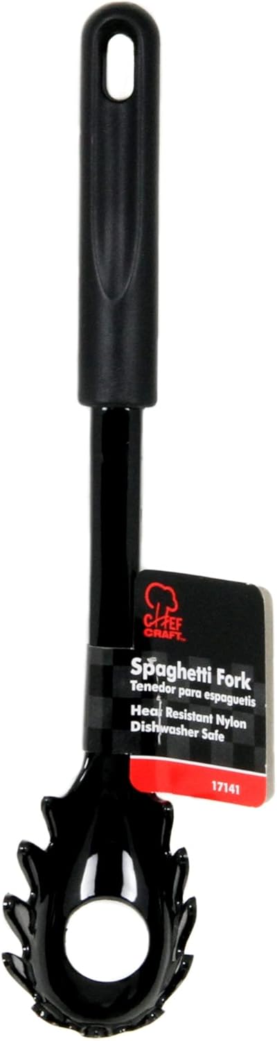 Basic Nylon Spaghetti/Pasta Fork, 11.5", Black