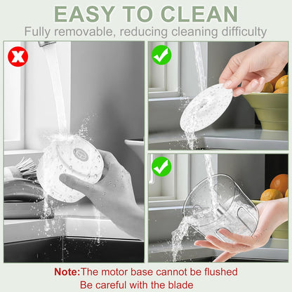 250ML Mini Electric Garlic Chopper, Garlic Mincer Grinder Masher (1 Cup) | USB Wireless Garlic Press, Small Food Processor Blender for Vegetable Ginger Chili, White