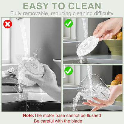 250ML Mini Electric Garlic Chopper, Garlic Mincer Grinder Masher (1 Cup) | USB Wireless Garlic Press, Small Food Processor Blender for Vegetable Ginger Chili, White