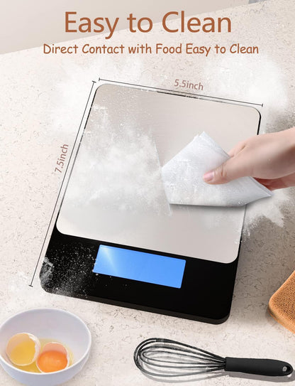 Food Scale -33lb Digital Kitchen Scale for Food Ounces Grams Rechargeable