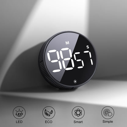 Kitchen Timer with LED Digital Display Smart Efficana for Home Classroom Gym Office, Volume and Brightness Adjustable Productivity Timer (Guncolor)