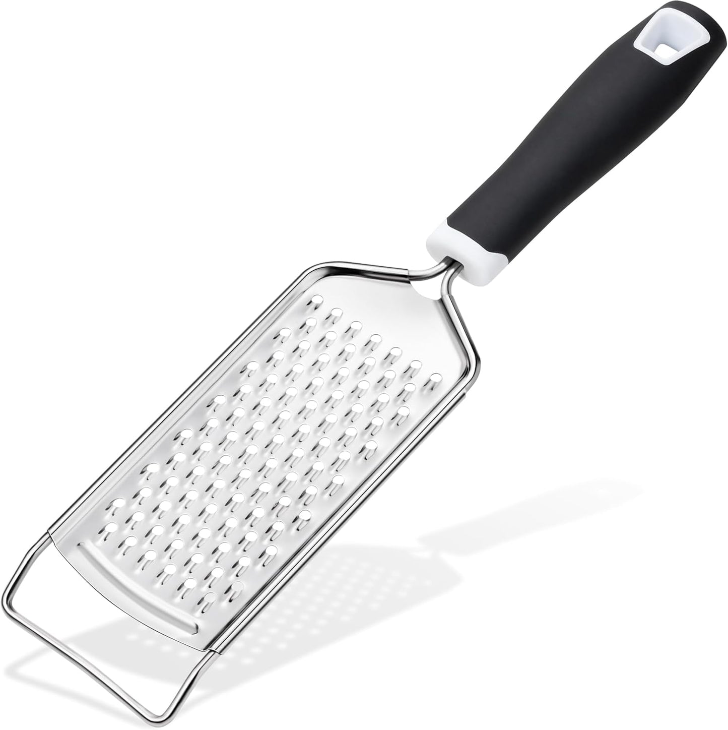 Professional Cheese Graters for Kitchen Stainless Steel Handheld, Metal Lemon Zester Grater With Handle For Cheese, Chocolate, Spices, Kitchen Gadgets And Tools, Soft Grip Handle, Black