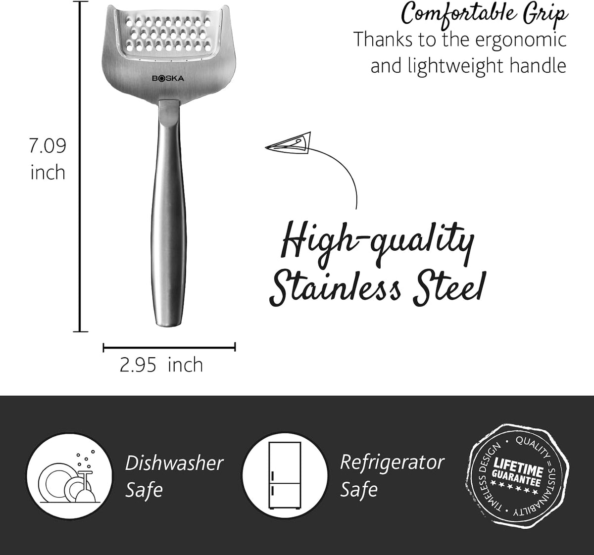 Cheese Grater Copenhagen - Stainless Steel Grater, Lightweight