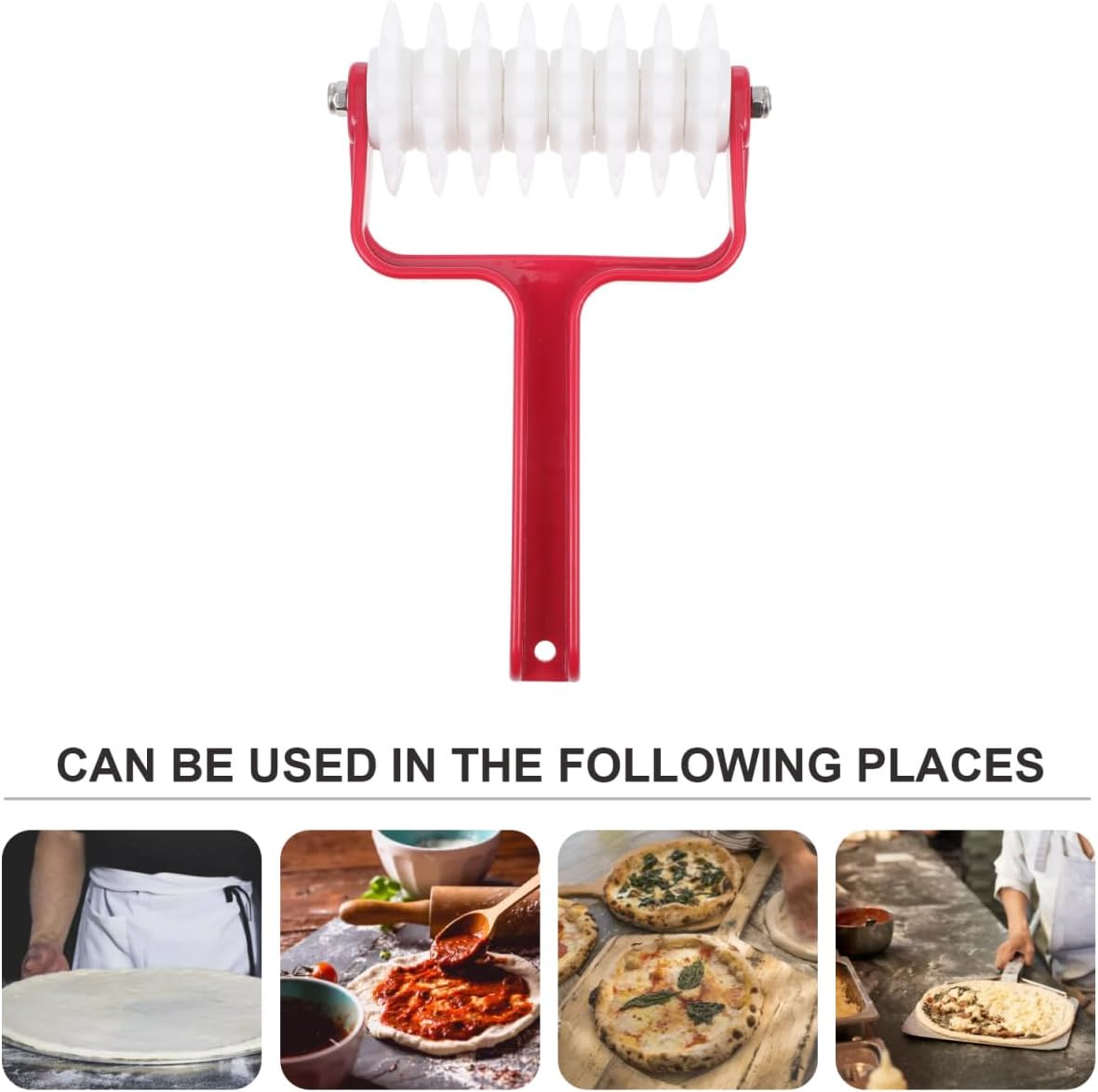 Pizza Dough Roller Docker 7.87 Inch Plastic Spike Wheel Kitchen Gadget for Even Pizza Crust Perforation and Bubble Prevention Baking Tool