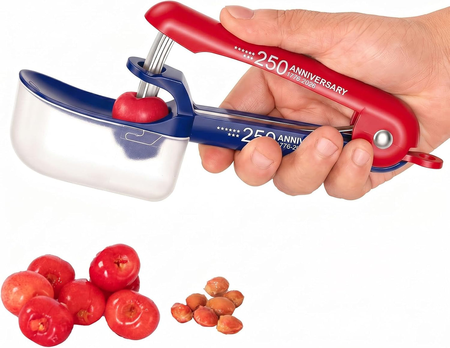 Cherry Pitter - Makmzoon Cherry Pitter Tool Stainless Steel Rod(Black) | Hand-held push design Easy to Clean and Store With Lock Design Great for Making Cherry Jam