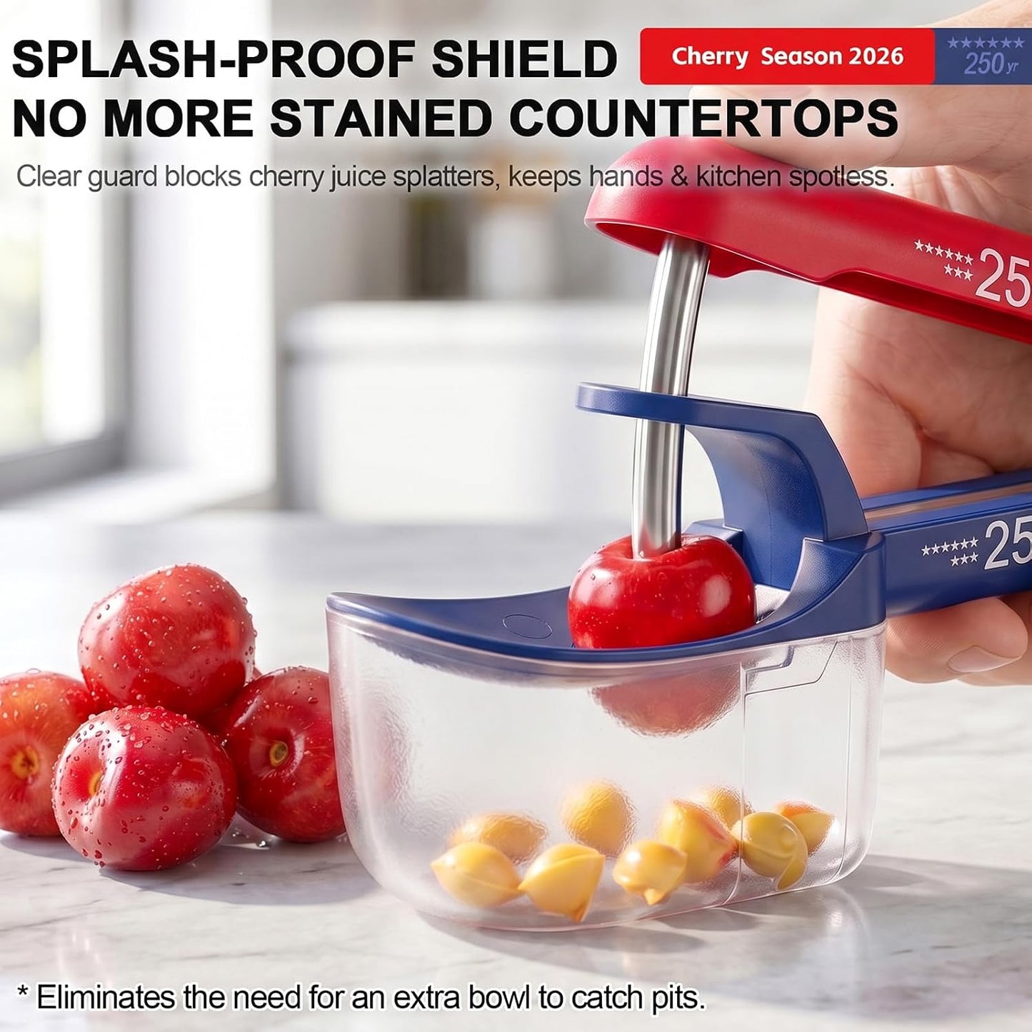Cherry Pitter - Makmzoon Cherry Pitter Tool Stainless Steel Rod(Black) | Hand-held push design Easy to Clean and Store With Lock Design Great for Making Cherry Jam