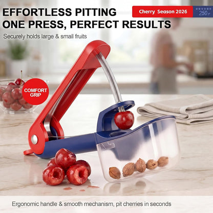 Cherry Pitter - Makmzoon Cherry Pitter Tool Stainless Steel Rod(Black) | Hand-held push design Easy to Clean and Store With Lock Design Great for Making Cherry Jam