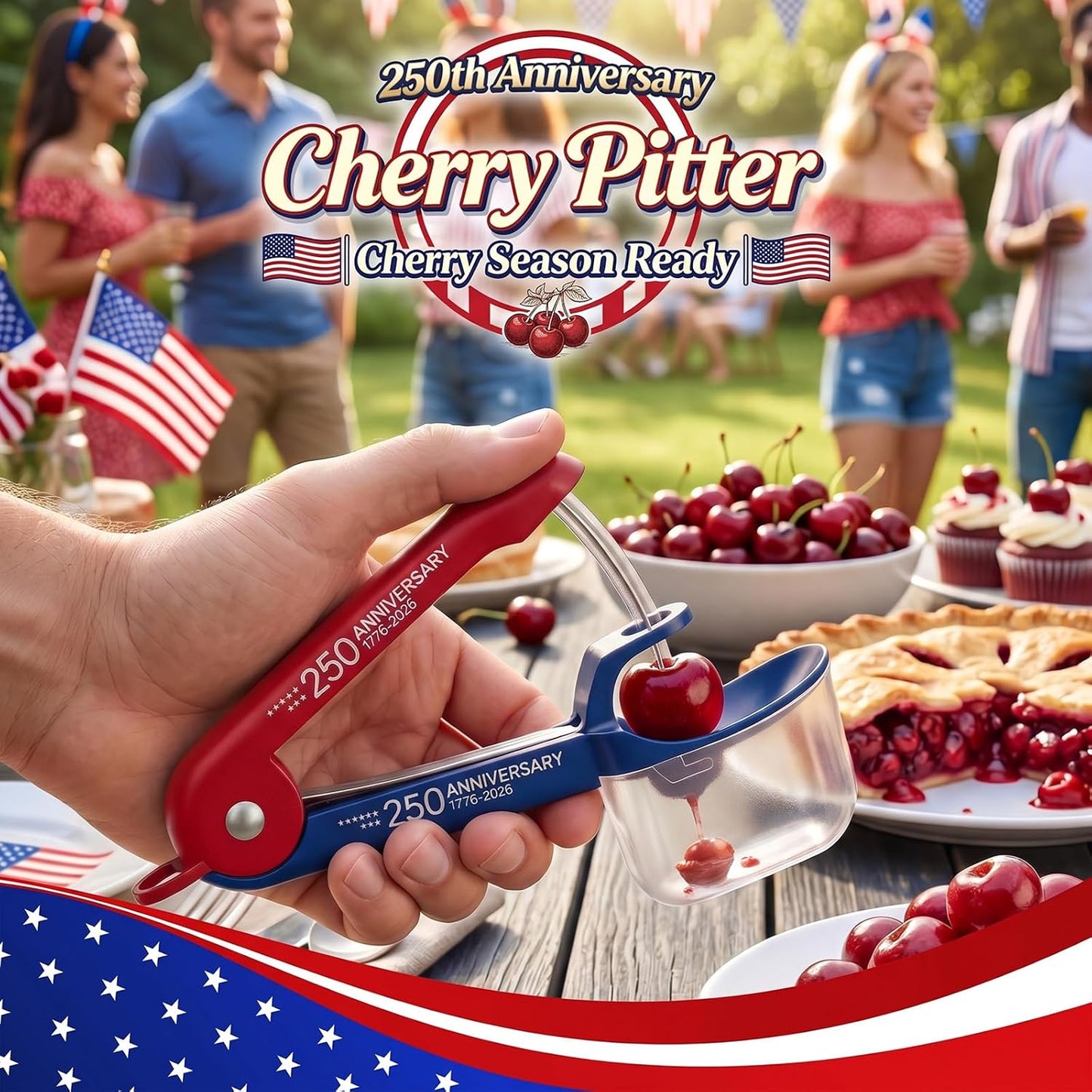 Cherry Pitter - Makmzoon Cherry Pitter Tool Stainless Steel Rod(Black) | Hand-held push design Easy to Clean and Store With Lock Design Great for Making Cherry Jam