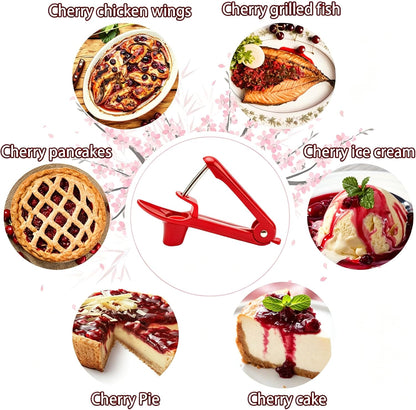 Cherry Pitter - Makmzoon Cherry Pitter Tool Stainless Steel Rod(Black) | Hand-held push design Easy to Clean and Store With Lock Design Great for Making Cherry Jam