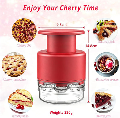 Cherry Pitter - Makmzoon Cherry Pitter Tool Stainless Steel Rod(Black) | Hand-held push design Easy to Clean and Store With Lock Design Great for Making Cherry Jam