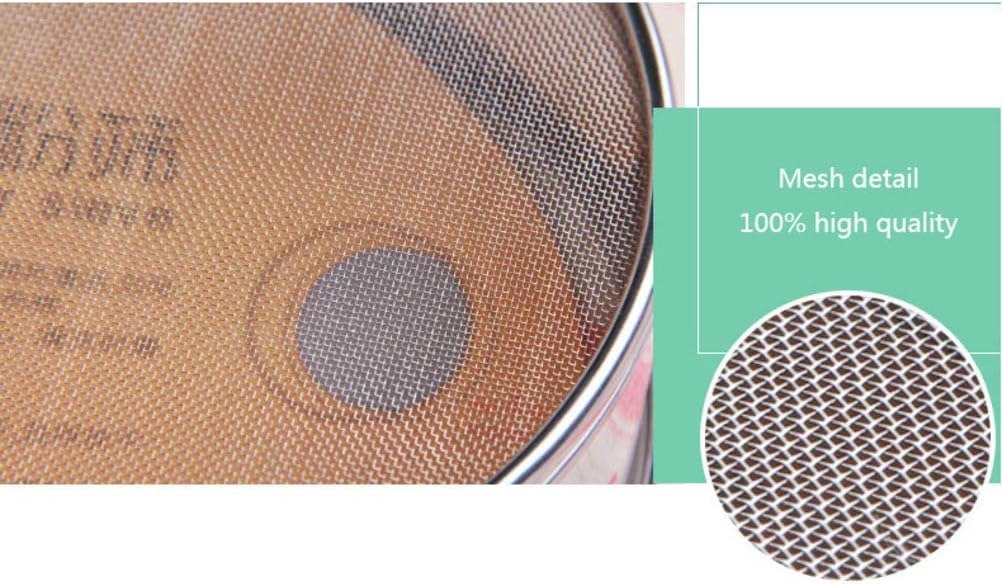 2 pack (60/40 Mesh) Professional 6/8/9.5 Inch, Round Flour Sifter for Baking - Flour Sieve Fine Mesh - Premium Rustproof Stainless Steel (8" (20 CM))