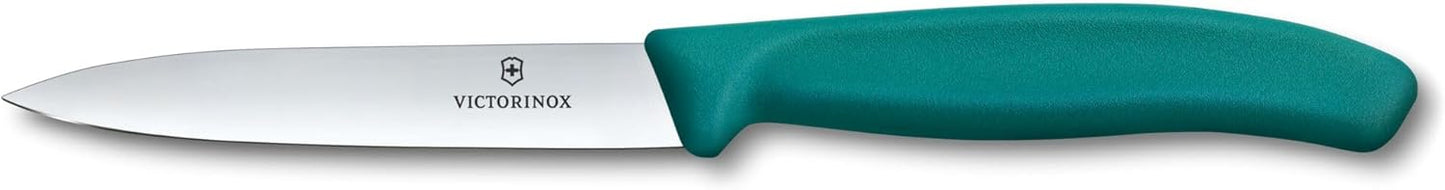 Swiss Classic 2 Piece Paring Knife & I-Peeler Set - Green | Swiss Made kitchen prep tools with sharp stainless steel blades, lightweight ergonomic handles, and dishwasher safe design