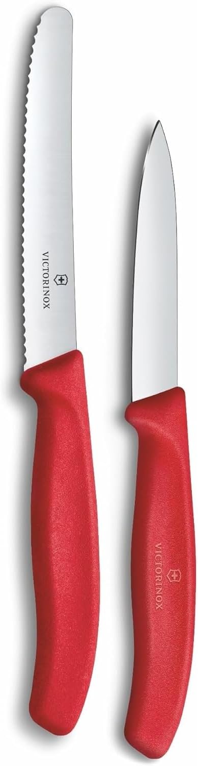 Swiss Classic 2 Piece Paring Knife & I-Peeler Set - Green | Swiss Made kitchen prep tools with sharp stainless steel blades, lightweight ergonomic handles, and dishwasher safe design