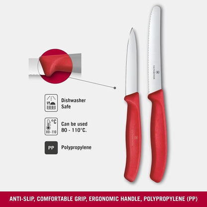 Swiss Classic 2 Piece Paring Knife & I-Peeler Set - Green | Swiss Made kitchen prep tools with sharp stainless steel blades, lightweight ergonomic handles, and dishwasher safe design