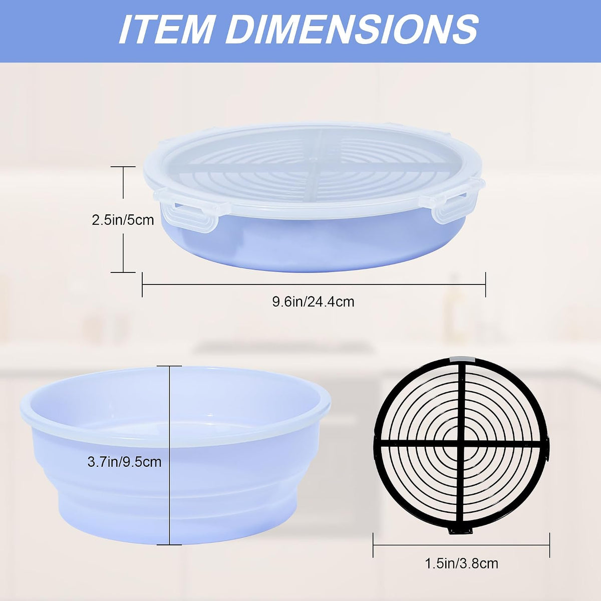 Collapsible Batter Bowl - Breading Bowl Shaker with Lid , Olive Green