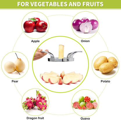 Apple Slicer,12-Slices Stainless Steel Cutter，Heavy Duty Stainless Steel Apple Cutter and Divider， Anti-slip Handle，Gifts for Mom， Easy to Use.