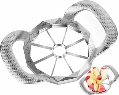 Apple Slicer,12-Slices Stainless Steel Cutter，Heavy Duty Stainless Steel Apple Cutter and Divider， Anti-slip Handle，Gifts for Mom， Easy to Use.