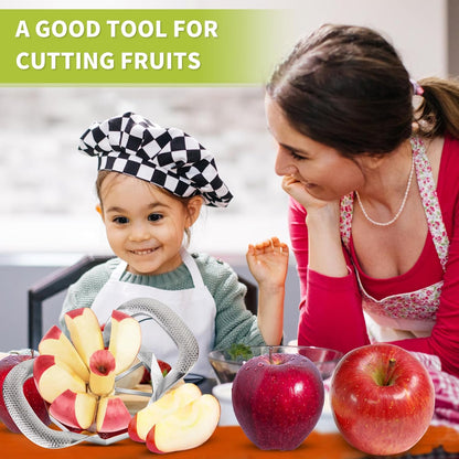 Apple Slicer,12-Slices Stainless Steel Cutter，Heavy Duty Stainless Steel Apple Cutter and Divider， Anti-slip Handle，Gifts for Mom， Easy to Use.