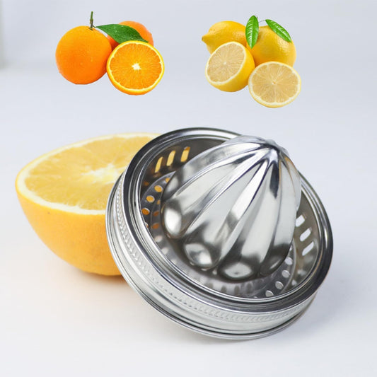 Mason Jar Juicer Lid for Lemon Citrus Reamer, 1 Pieces | Stainless Steel, Squeezer Manual, Easy to Clean & Use, for Wide Mouth Mason Jar